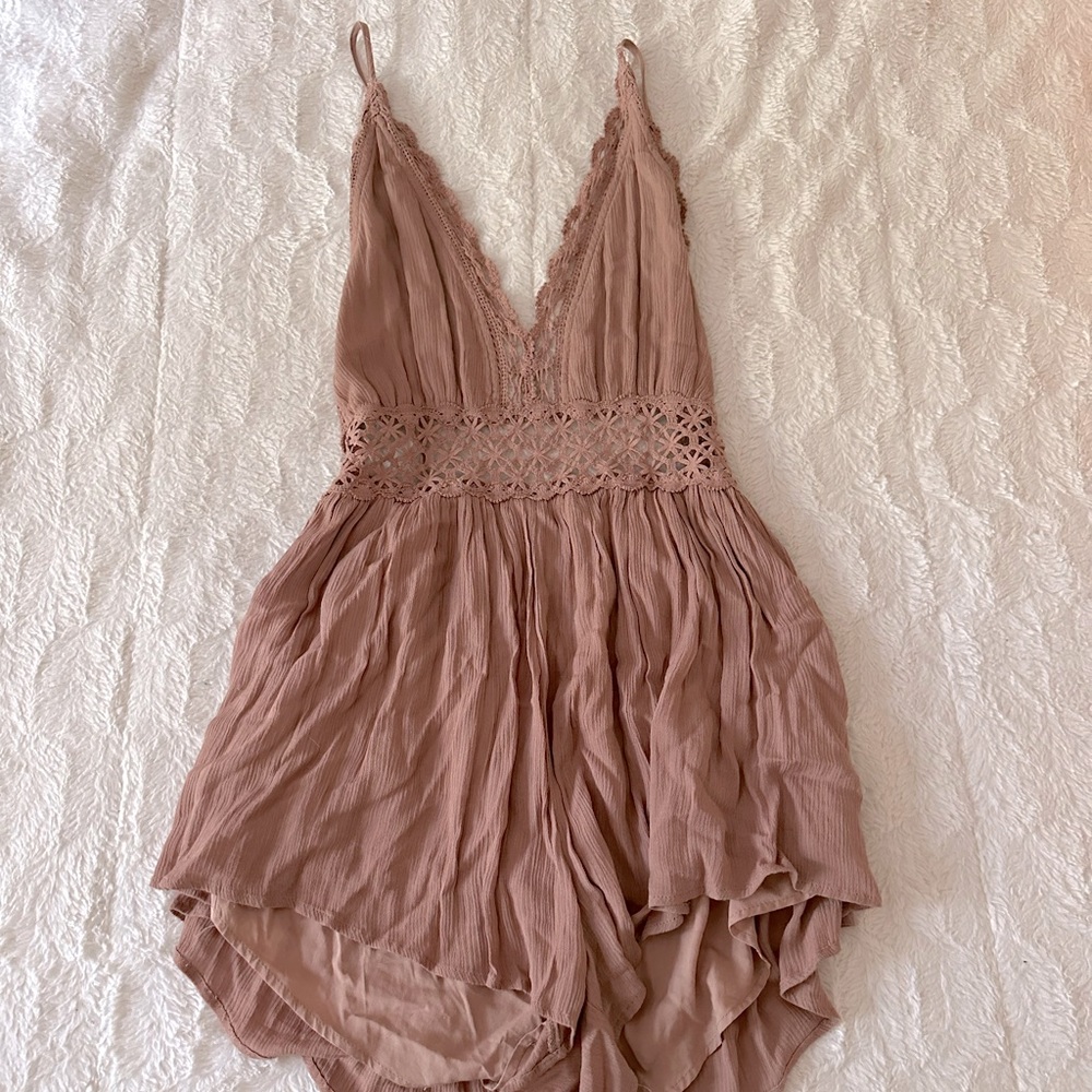Mauve pink halter romper